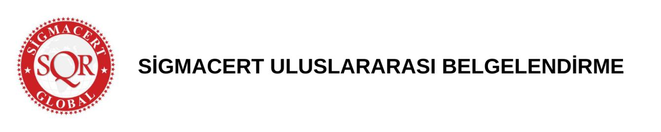 SİGMACERT ULUSLARARASI BELGELENDİRME