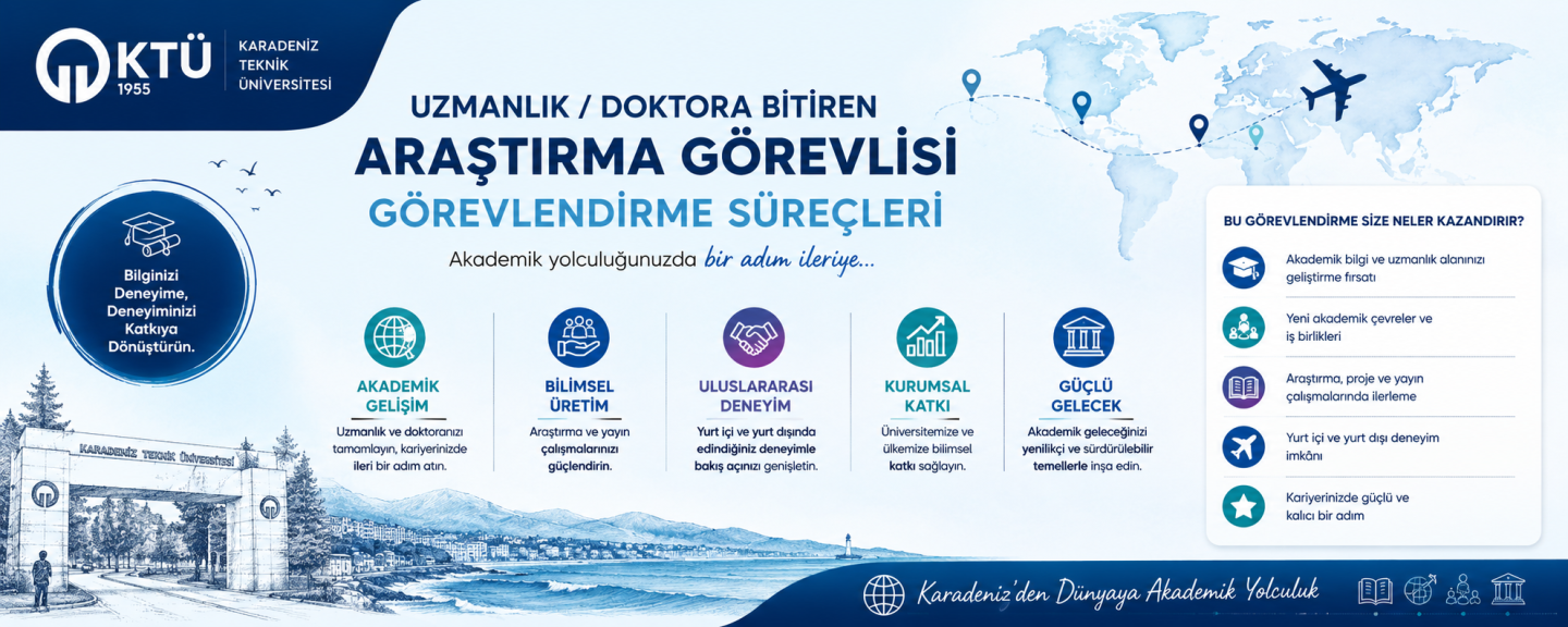 Uzmanlık veya Doktora Bitiren Araştırma Görevlisi Görevlendirme Bilgilendirme Afişi
