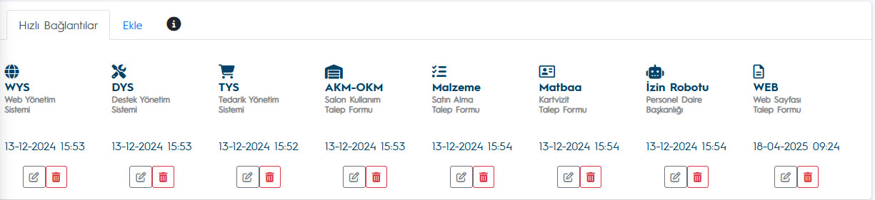 Hızlı Bağlantı Listesi