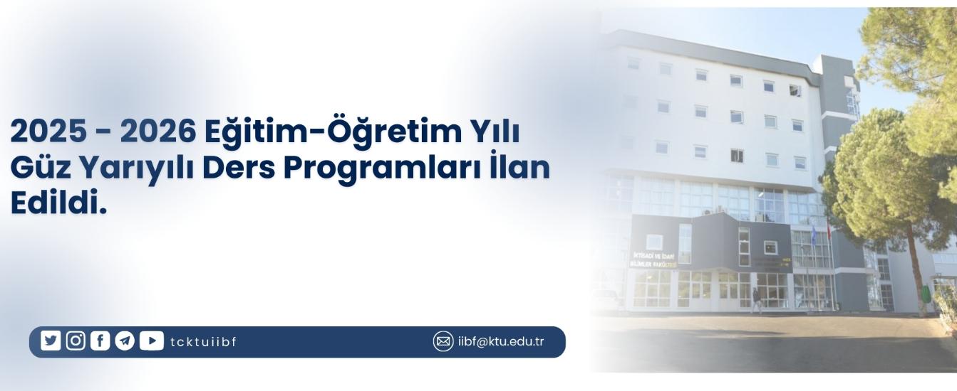 2025-2026 Ders Programları