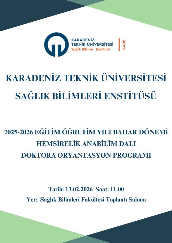 Hemşirelik Anabilim Dalı Doktora Oryantasyon Programı