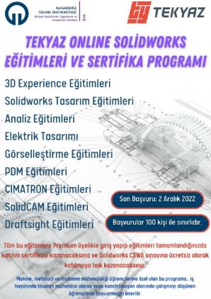 Tekyaz Online Solidworks Eğitimleri Sertifika Programı