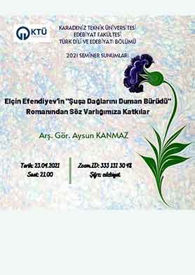 Elçin Efendiyev'in "Şuşa Dağlarını Duman Bürüdü"Romanından Söz Varlığımıza Katkılar