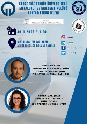 KTÜ Metalurji ve Malzeme Mühendisliği Bölümü ve Metalurji Malzeme Kulübü Sektör Etkinlikleri