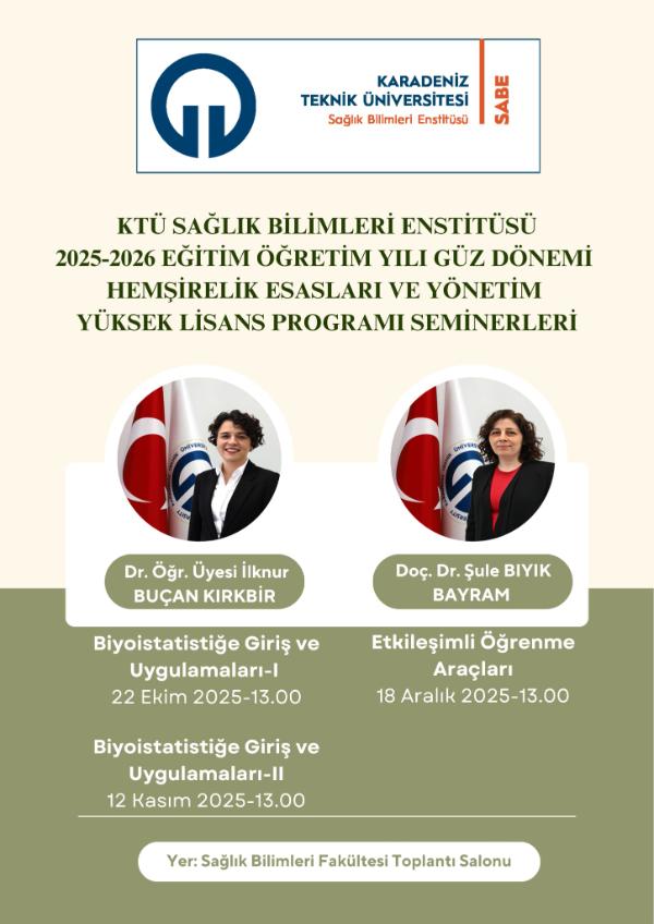 Hemşirelik Esasları ve Yönetim Anabilim Dalı Yüksek Lisans Programı Bilimsel Seminerleri