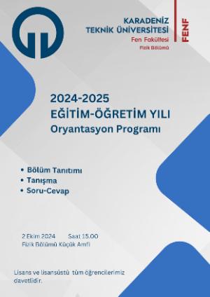 2024-2025 Eğitim Öğretim Yılı Oryantasyon Programı