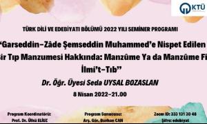 Garseddin-Zâde Şemseddin Muhammed'e Nispet Edilen Bir Tıp Manzumesi Hakkında: Manzûme ya da Manzûme Fî-İlmi't-Tıb