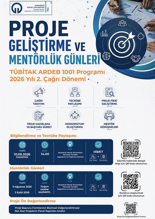 TÜBİTAK ARDEB 1001 Programı Proje Geliştirme ve Mentörlük Günleri