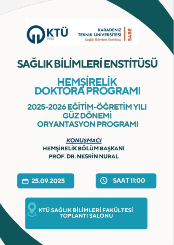 Hemşirelik Anabilim Dalı Doktora Oryantasyon Programı