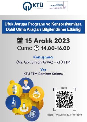 Ufuk Avrupa Programı ve Uluslararası Proje Konsorsiyumlarına Dahil Olma Araçları Bilgilendirme Etkinliği