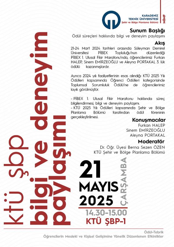 Ödül Süreçleri Hakkında Bilgi ve Deneyim Paylaşımı