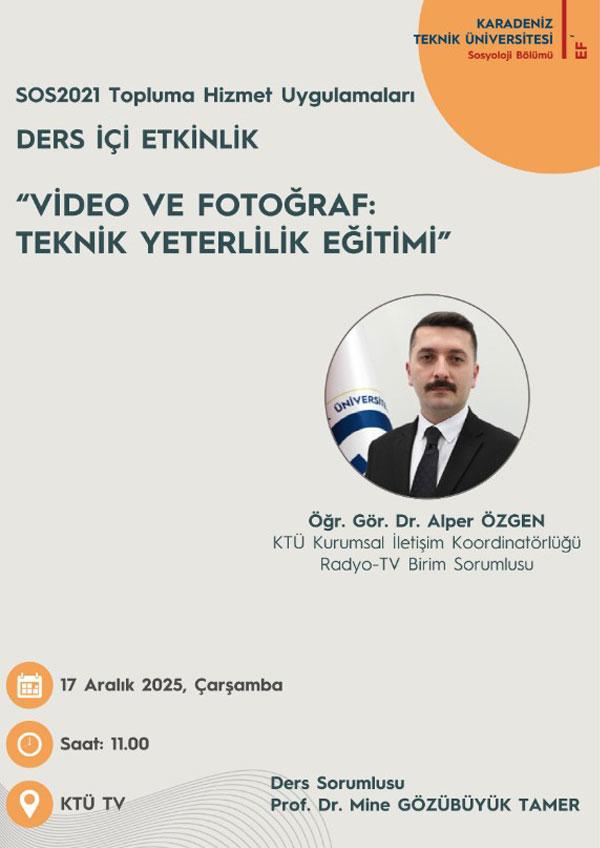 Video ve Fotoğraf: Teknik Yeterlilik Eğitimi
