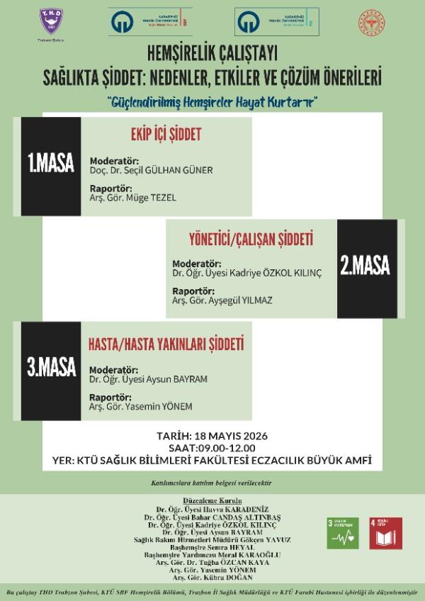 Hemşirelik Çalıştayı Sağlıkta Şiddet: Nedenler, Etkiler ve Çözüm Önerileri