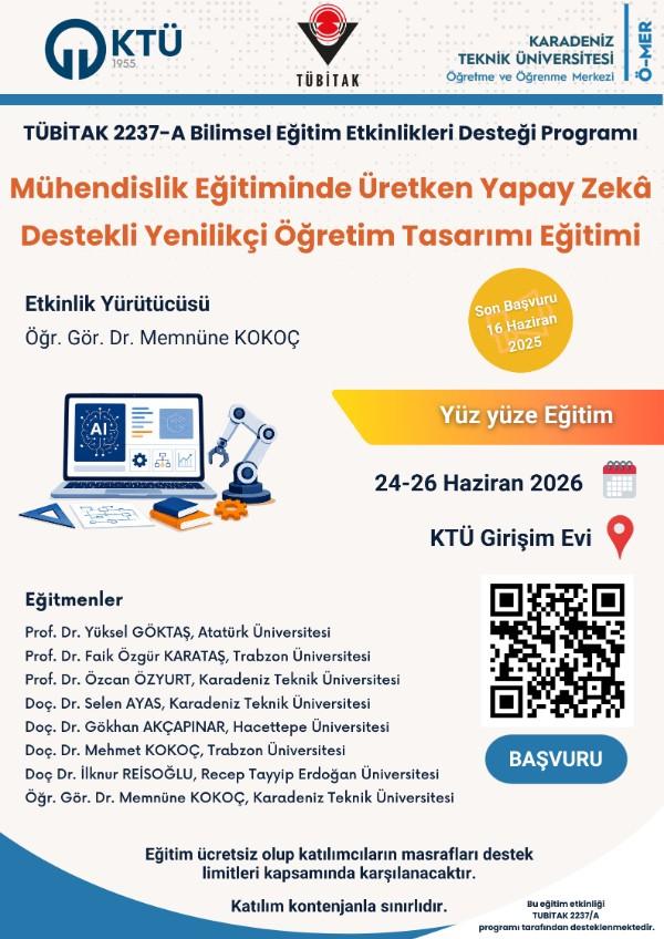 Mühendislik Eğitiminde Üretken Yapay Zekâ Destekli Yenilikçi Öğretim Tasarımı Eğitimi