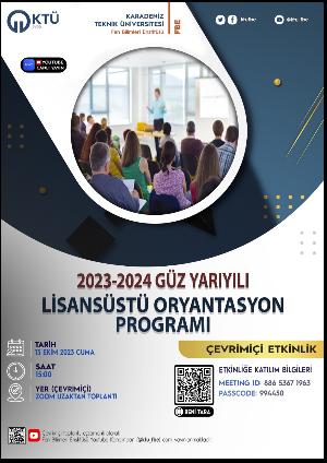 2023-2024 Güz Yarıyılı Lisansüstü Oryantasyon Programı