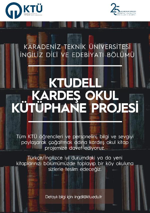 KTUDELL Kardeş Okul Kütüphane Projesi