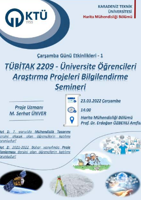 TÜBİTAK 2209 - Üniversite Öğrencileri Araştırma Projeleri Bilgilendirme Semineri