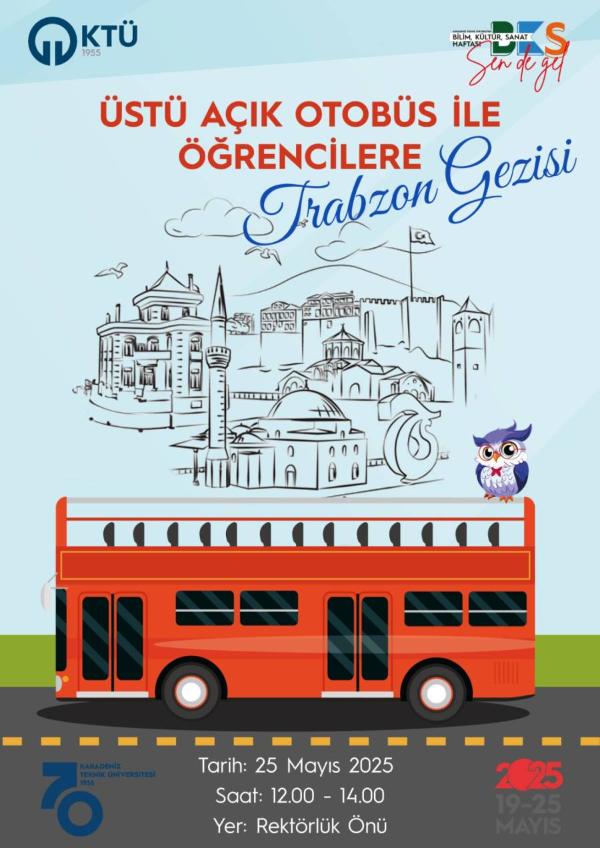 Üstü Açık Otobüs ile Öğrencilere Trabzon Gezisi