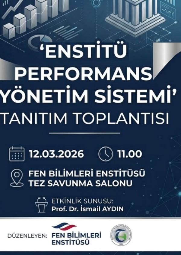 Enstitü Performans Yönetim Sistemi Tanıtım Toplantısı