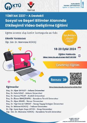 Sosyal ve Beşerî Bilimler Alanında Etkileşimli Video Geliştirme Eğitimi Başvuruya Açıldı