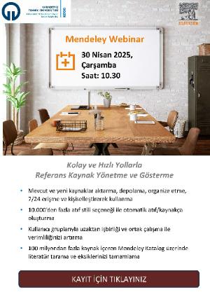 Mendeley Referans Kaynak Yönetme ve Gösterme Eğitim Webinarı