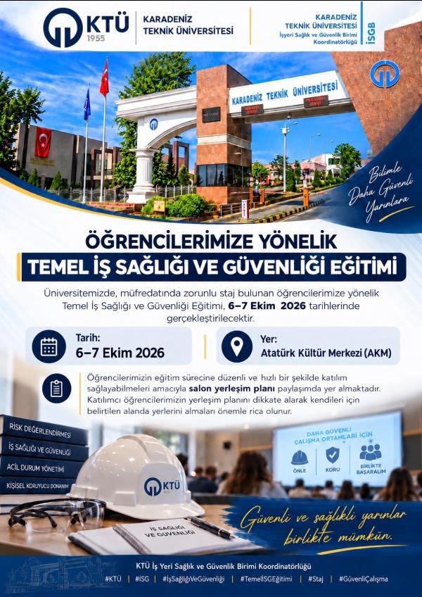 Öğrencilerimize Yönelik Temel İş Sağlığı ve Güvenliği Eğitimi