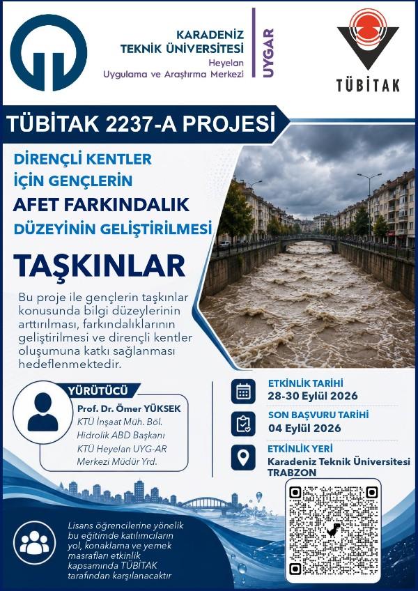 "Dirençli Kentler İçin Gençlerin Afet Farkındalık Düzeyinin Geliştirilmesi: Taşkınlar" Eğitimi