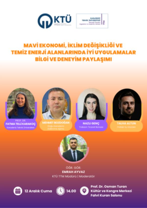 Mavi Ekonomi, İklim Değişikliği ve Temiz Enerji Alanlarında İyi Uygulamalar Bilgi ve Deneyim Paylaşımı