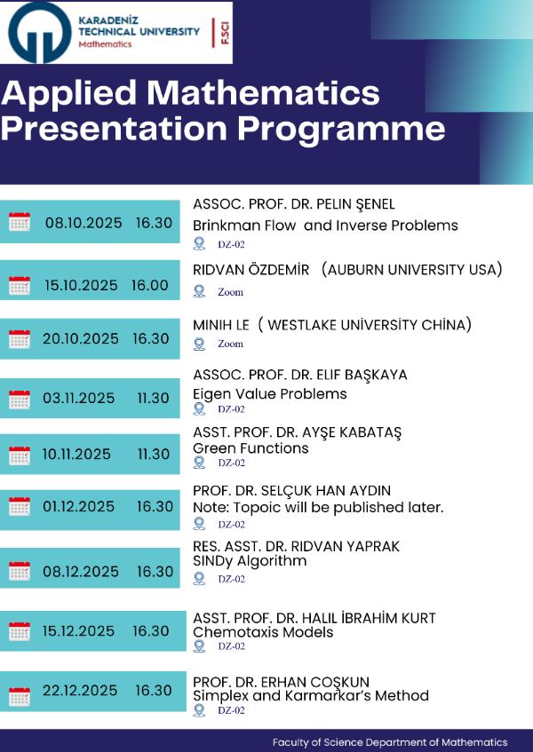 Applied Mathematics Presentation Programme