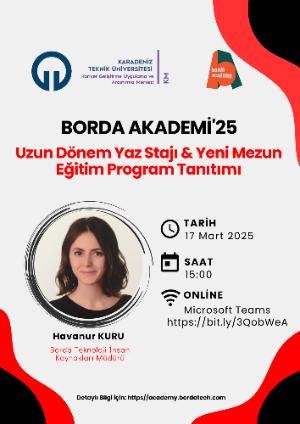 Borda Akademi'25 Uzun Dönem Yaz Stajı & Yeni Mezun Eğitim Program Tanıtımı