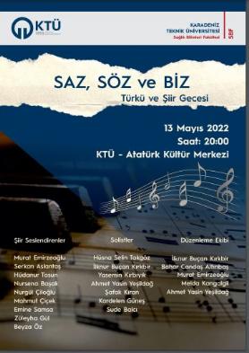 Saz, Söz ve Biz. Türkü ve Şiir Gecesi