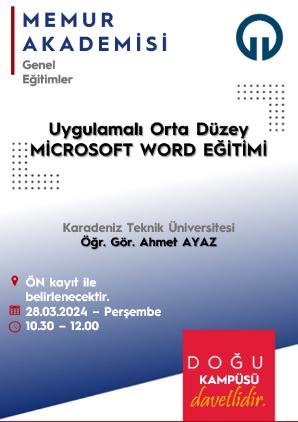 Uygulamalı Orta Düzey Microsoft Word Eğitimi 