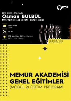 Elektronik Bilgi Yönetim Sistemi Eğitimi (EBYS) - Genel Eğitimler (Modül 2)