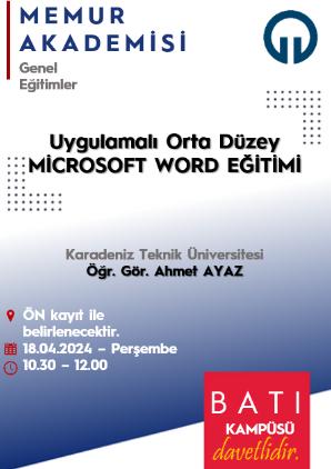 Uygulamalı Orta Düzey Microsoft Word Eğitimi 