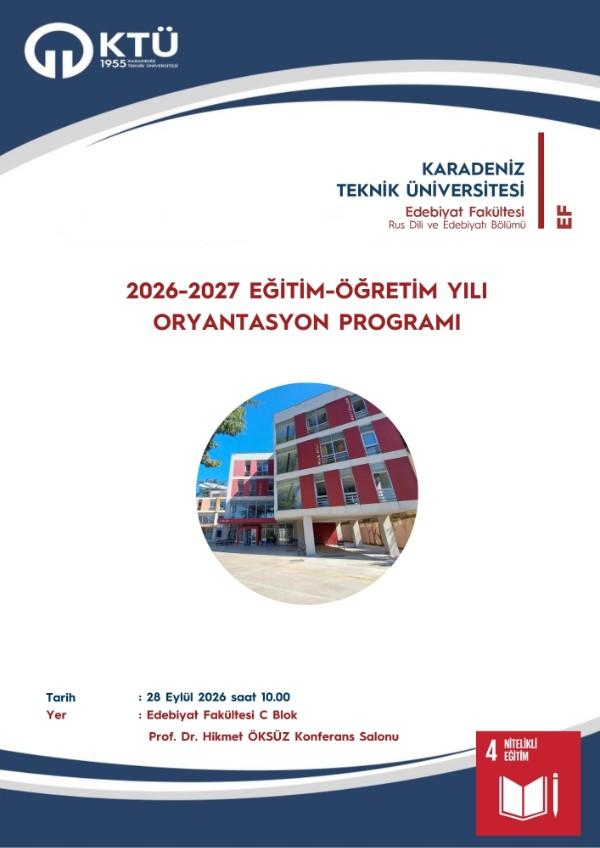 2026-2027 Eğitim-Öğretim Yılı Oryantasyon Programı
