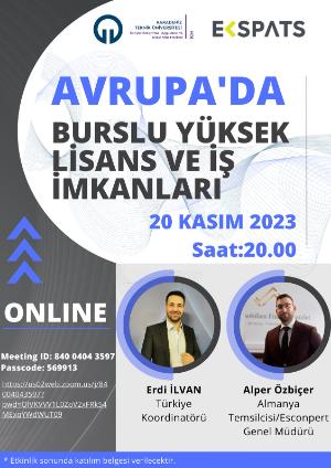 AVRUPA'da Burslu Yüksel Lisans ve İş İmkanlar