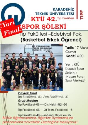 Tıp Fakültesi-Edebiyat Fakültesi Basketbol Yarı Final (Erkek Öğrenci)