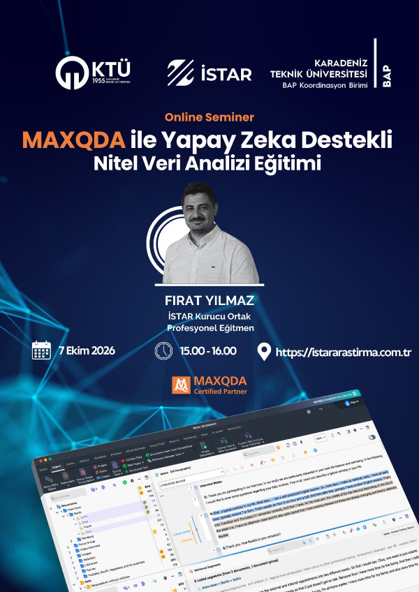 MAXQDA ile Yapay Zeka Destekli Nitel Veri Analiz Eğitimi