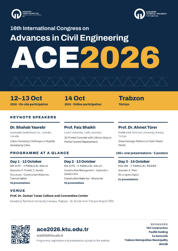 16th International Congress on Advances in Civil Engineering (ACE2026)