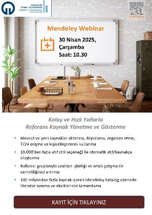 Mendeley Referans Kaynak Yönetme ve Gösterme Eğitim Webinarı