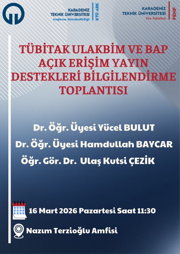 Tübitak Ulakbim Ve Bap Açık Erişim Yayın Destekleri Bilgilendirme Toplantısı