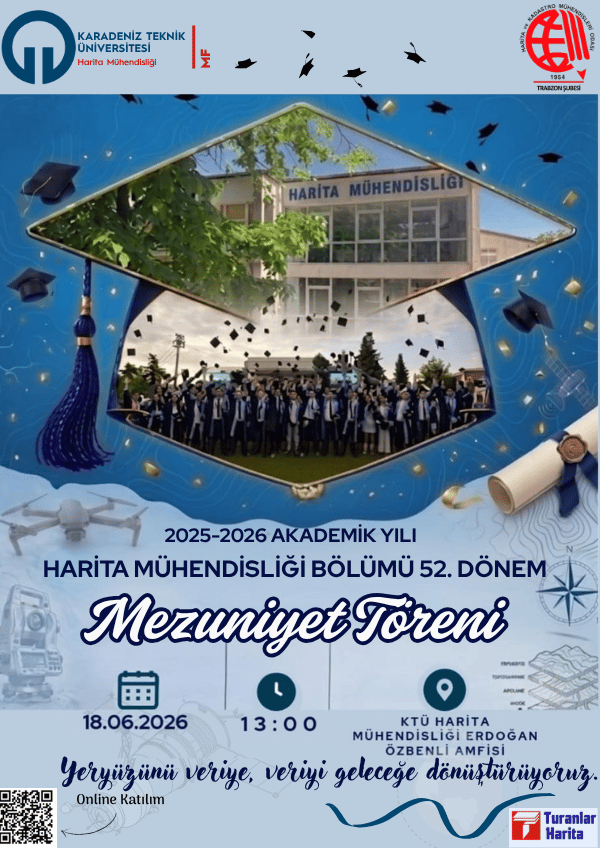 2025-2026 Akademik Yılı Harita Mühendisliği Bölümü 52. Dönem Mezuniyet Töreni