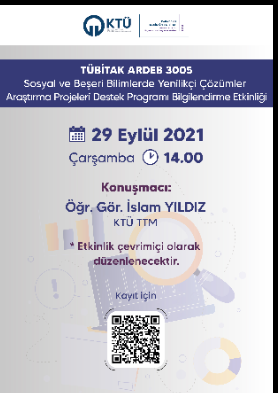 TÜBİTAK ARDEB 3005-Sosyal Ve Beşeri Bilimlerde Yenilikçi Çözümler Araştırma Projeleri Destek Programı Çevrimiçi Bilgilendirme Etkinliği