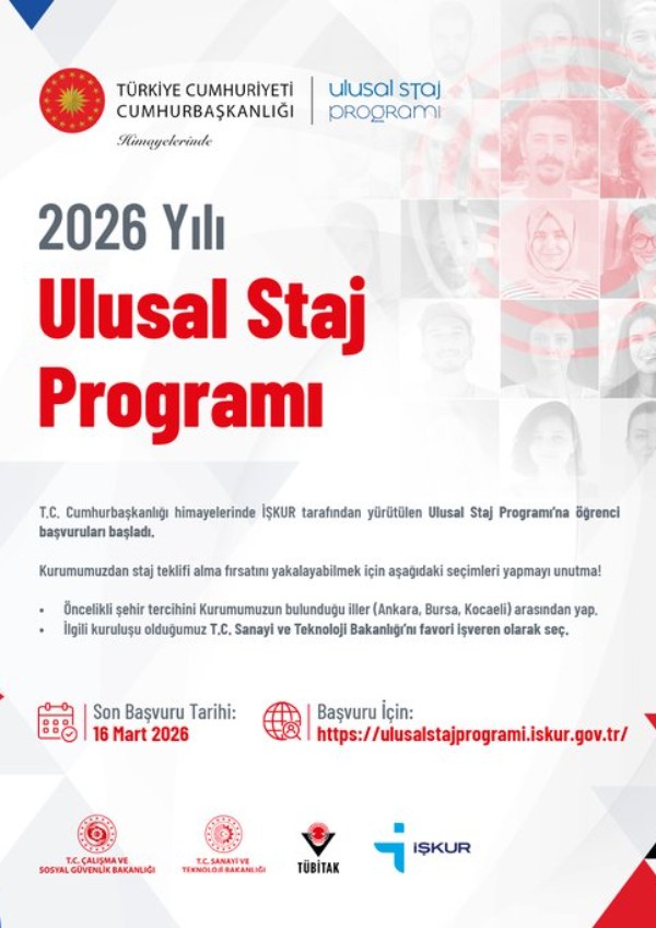 2026 Yılı Ulusal Staj Programına Başvuru Zamanı!