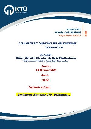 Lisansüstü Öğrenci Bilgilendirme Toplantısı