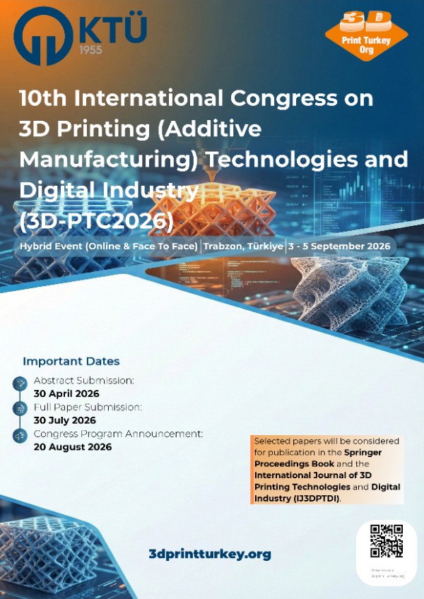 Uluslararası 3D Baskı Teknolojileri ve Dijital Endüstri Kongresi (3D-PTC2026)
