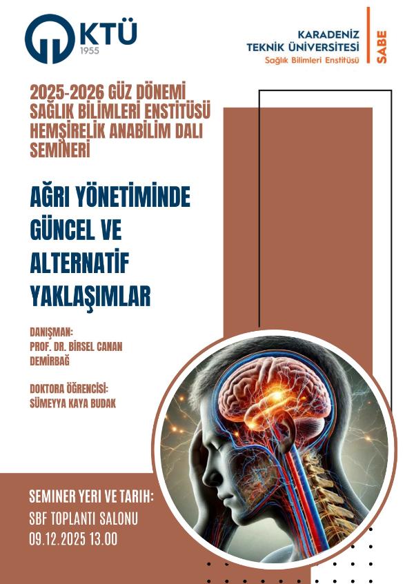 Hemşirelik Doktora Programı Semineri: Ağrı Yönetiminde Güncel ve Alternatif Yaklaşımlar