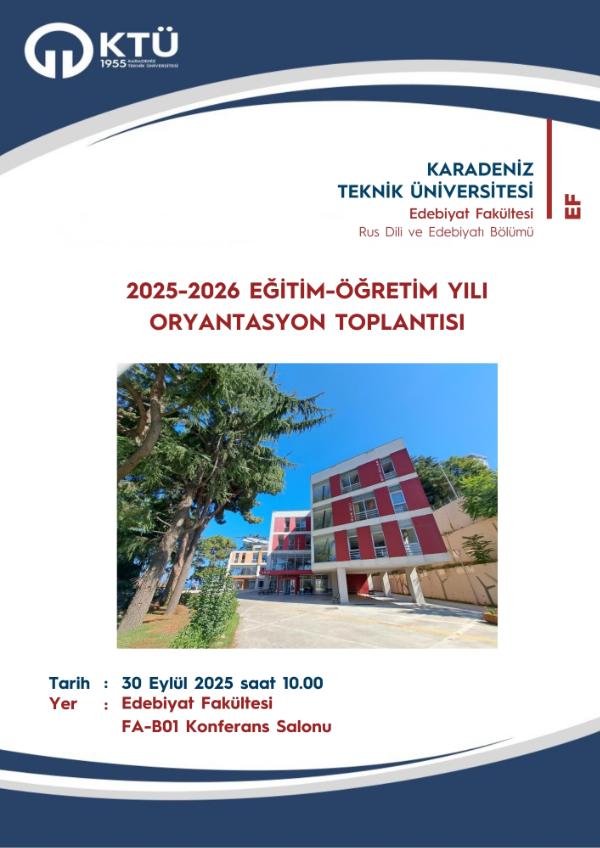 2025-2026 Eğitim-Öğretim Yılı Oryantasyon Toplantısı