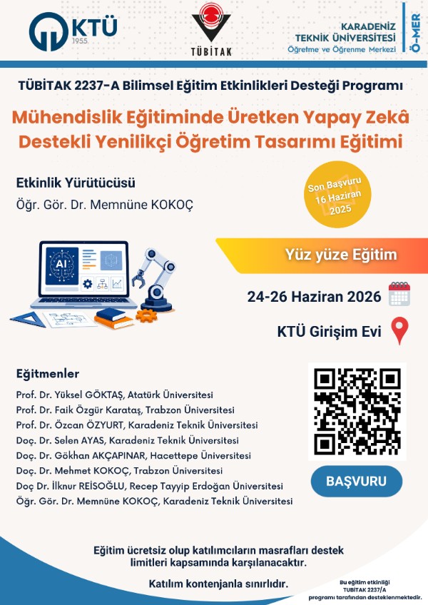 Mühendislik Eğitiminde Üretken Yapay Zekâ Destekli Yenilikçi Öğretim Tasarımı Eğitimi