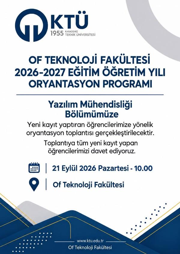 Yazılım Mühendisliği 1.Sınıf Öğrencileri Oryantasyon Eğitimi